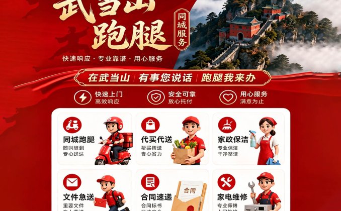 武当山下同城跑腿， 专业托付～安心送达，武当出发 · 跨城急送/长途代驾专人直送，当日可达
